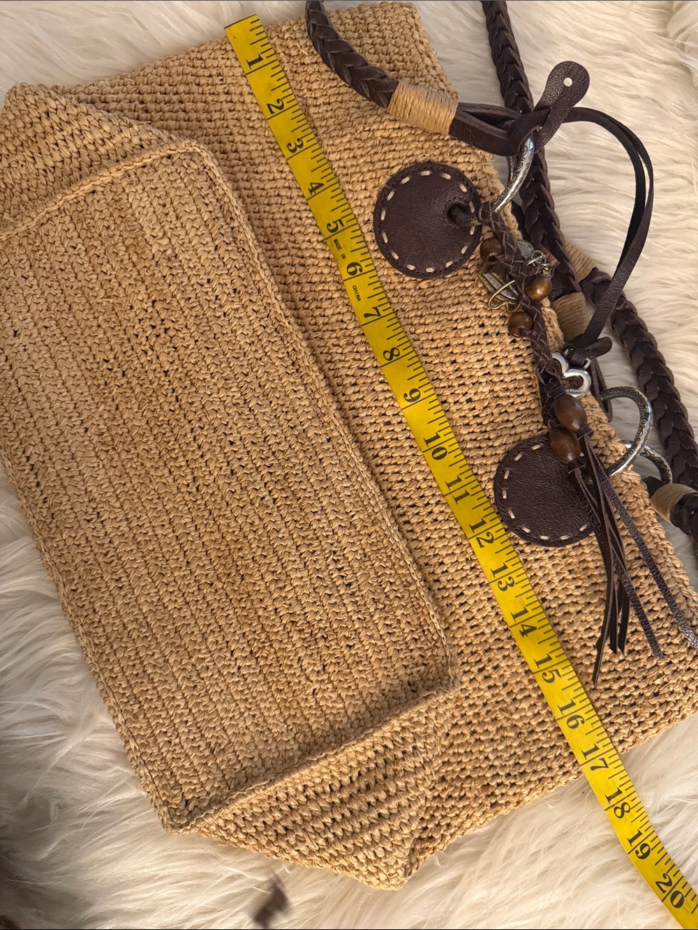 Brighton Woven Straw Tote Bag with Brown Leather and Brass Accents🔥 - Picture 11 of 16